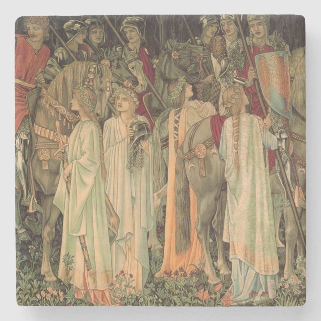 Mediaeval Knights of the Round Table Stone Coaster (Front)