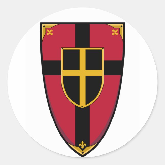 Mediaeval Knights Shield Sticker (Front)