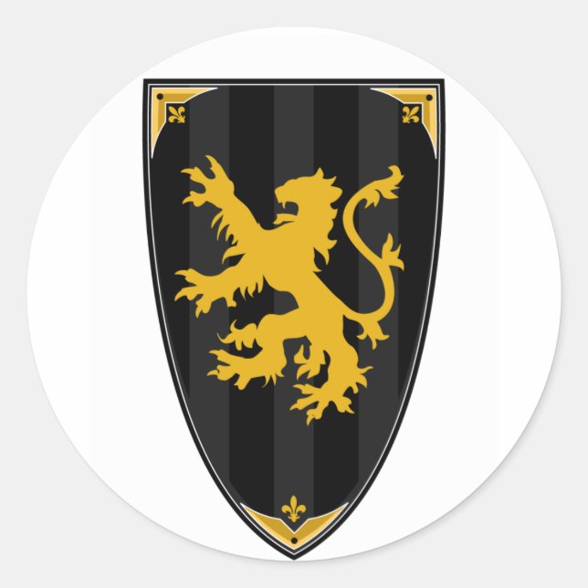 Mediaeval Knights Shield Sticker (Front)