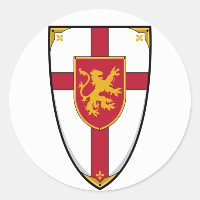 Mediaeval Knights Shield Sticker (Front)