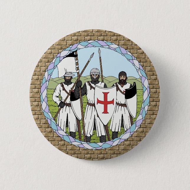 Mediaeval Knights Templar 6 Cm Round Badge (Front)