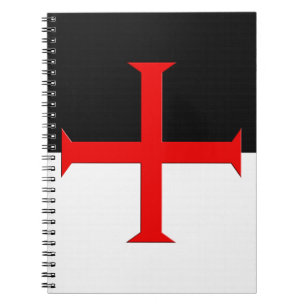 Mediaeval Knights Templar Cross Flag Spiral Notebook
