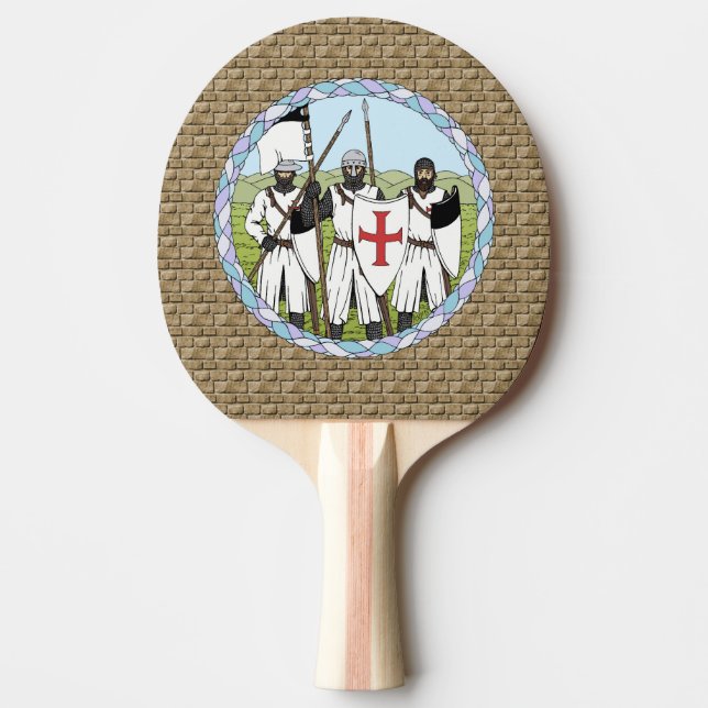 Mediaeval Knights Templar Ping Pong Paddle (Front)
