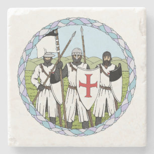 Mediaeval Knights Templar Stone Coaster