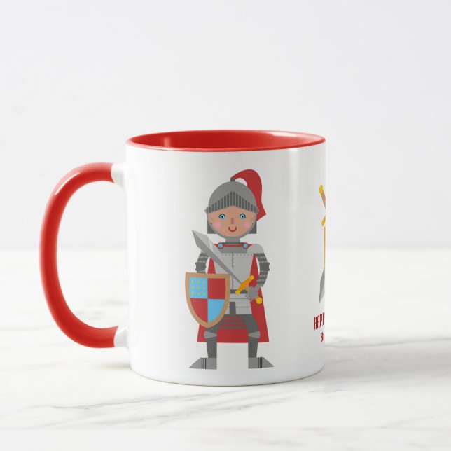 Mediaeval Knights Tournament Birthday Party Mug (Left)