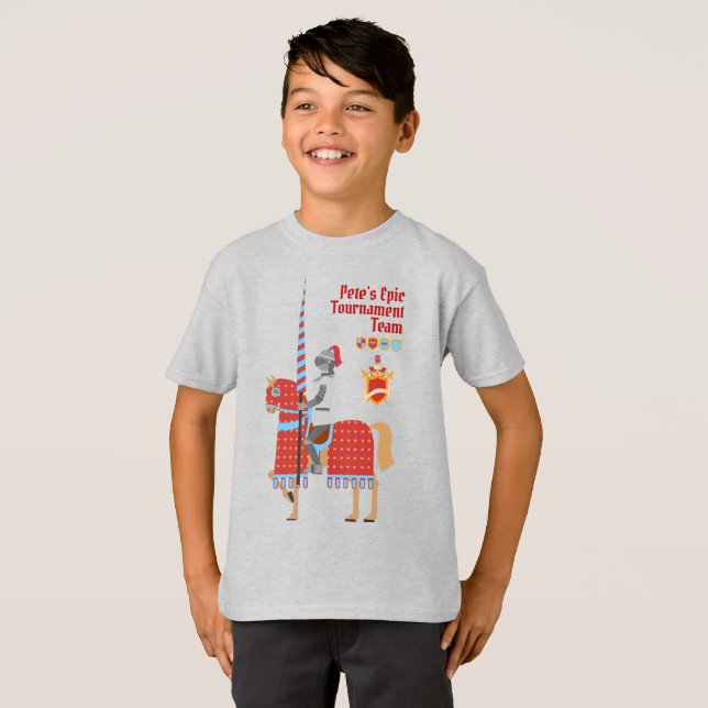 Mediaeval Knights Tournament Birthday Party T-Shirt (Front Full)