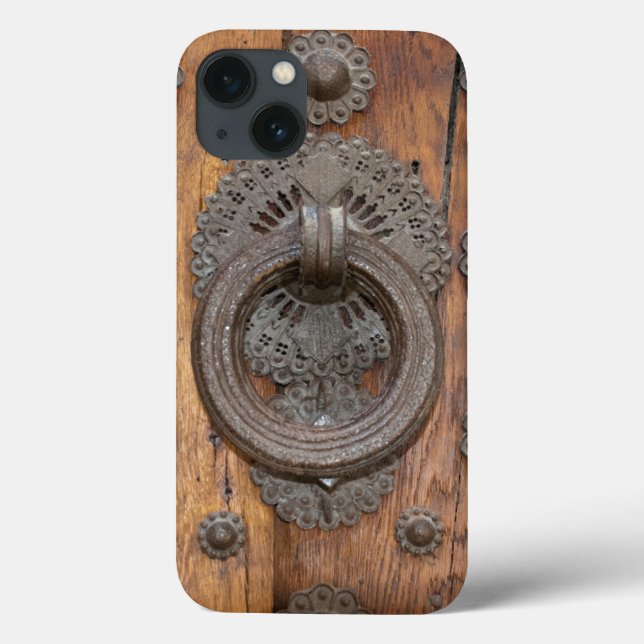 Mediaeval Knocker on Old Spanish Wooden Door Case-Mate iPhone Case (Back)