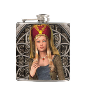 Mediaeval Lady Hip Flask