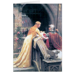 Mediaeval lady knight castle painting gift