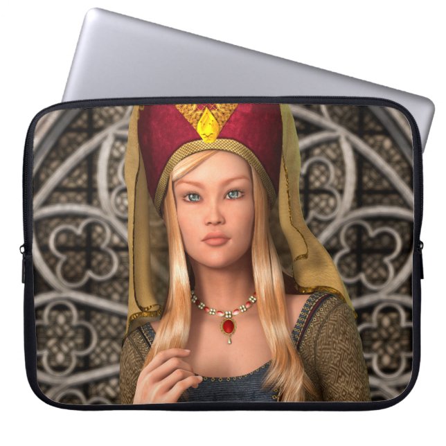 Mediaeval Lady Laptop Sleeve (Front)