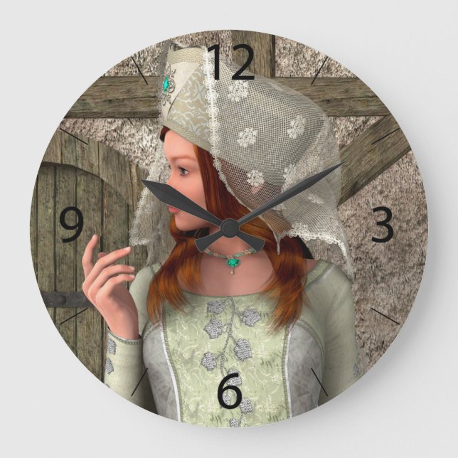 Mediaeval Lady Large Clock (Front)