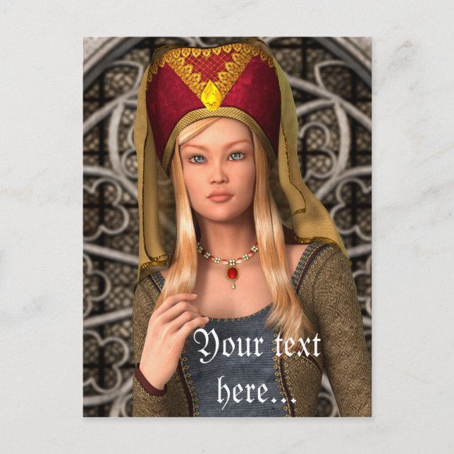 Mediaeval Lady Postcard (Front)
