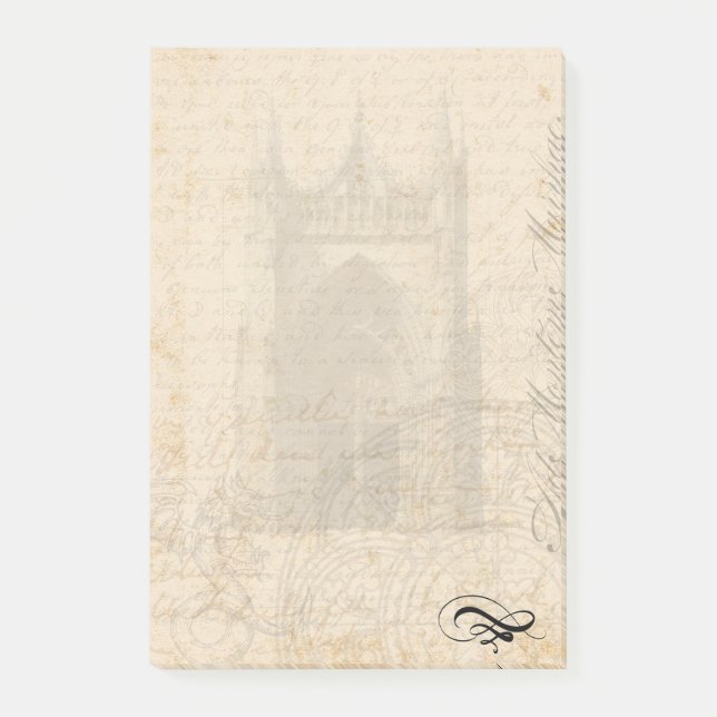 Mediaeval Letterhead - Palimpsest Post-it Notes (Front)