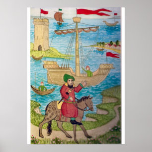 Mediaeval Life in England - Canterbury pilgrims Poster