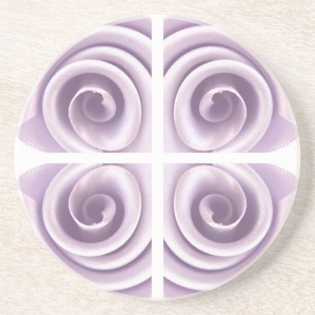 Mediaeval Lilac Rose Swirls Coaster (Front)