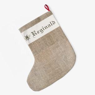 Mediaeval 'Linen' Xmas Stocking w/Heraldic Bee