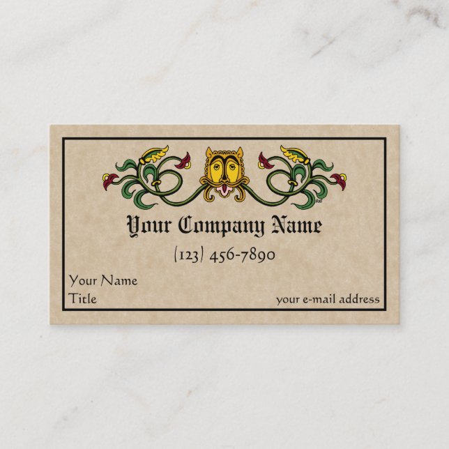 Mediaeval Lion Design Business Card (Front)