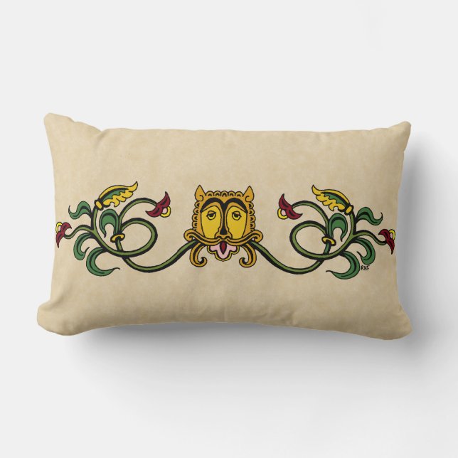 Mediaeval Lion Design Lumbar Cushion (Front)