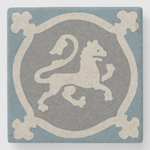 Mediaeval Lion Tile Stone Coaster