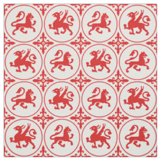Mediaeval Lions and Griffins Fabric