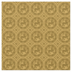 Mediaeval Lions, Goldenrod Fabric