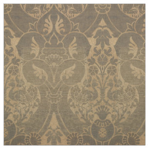 Mediaeval Lions Peacocks & Pomegranates Pattern Fabric