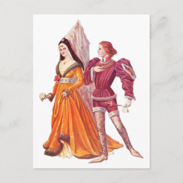 Mediaeval Lord and Lady Postcard (Front)