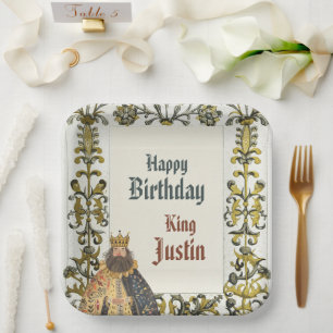 Mediaeval Lord of the Castle King Birthday Paper Plate
