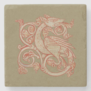 Mediaeval Manuscript Dragon Stone Coaster