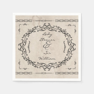 Mediaeval Manuscript Elegant Wedding Napkin