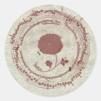 Mediaeval Manuscript Flower Classic Round Sticker