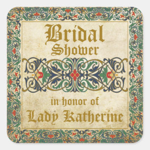 Mediaeval Manuscript Goth Bridal Shower Label