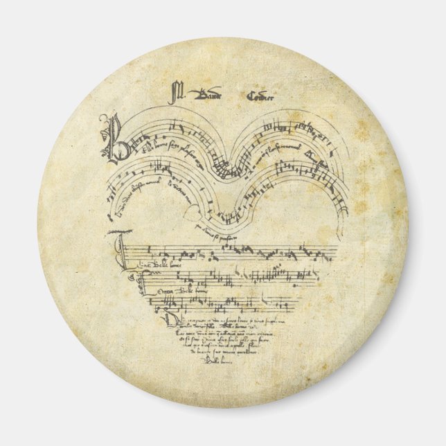 Mediaeval Manuscript Heart Magnet (Front)
