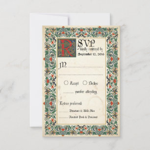 Mediaeval Manuscript RSVP Card