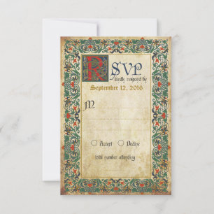 Mediaeval Manuscript RSVP Card