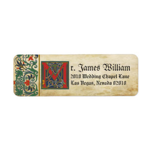 Mediaeval Manuscript Wedding Label