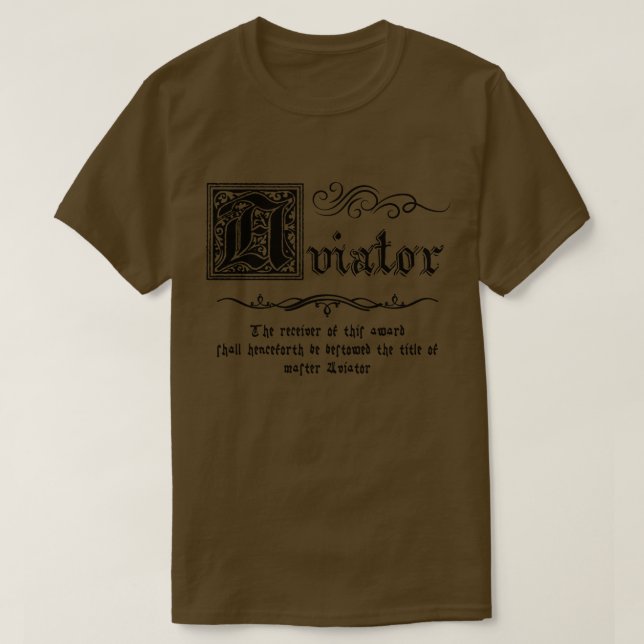 Mediaeval Master Aviator T-Shirt (Design Front)
