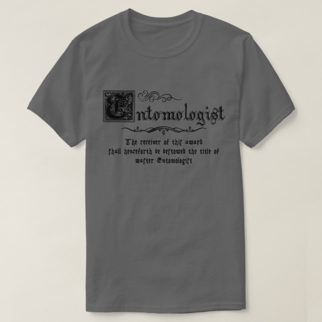 Mediaeval Master Entomologist T-Shirt (Design Front)