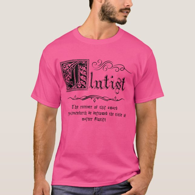 Mediaeval Master Flautist  Flute T-Shirt (Front)