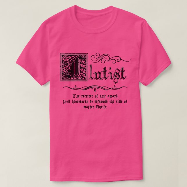 Mediaeval Master Flautist T-Shirt (Design Front)