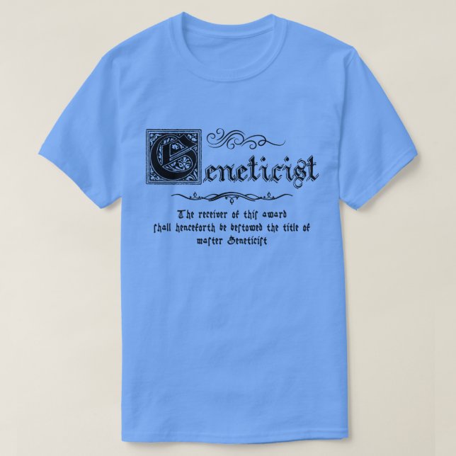 Mediaeval Master Geneticist T-Shirt (Design Front)