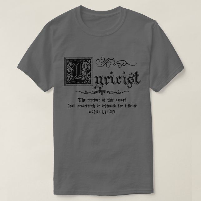 Mediaeval Master Lyricist T-Shirt (Design Front)