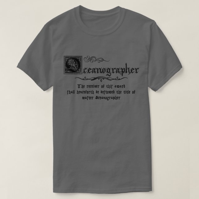 Mediaeval Master Oceanographer T-Shirt (Design Front)