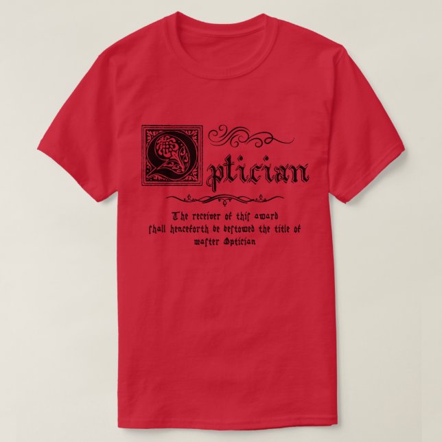 Mediaeval Master Optician T-Shirt (Design Front)