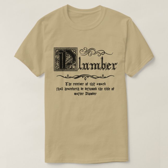 Mediaeval Master Plumber T-Shirt (Design Front)