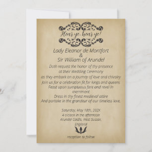 Mediaeval Merriment Faux Parchment Wedding Invitation