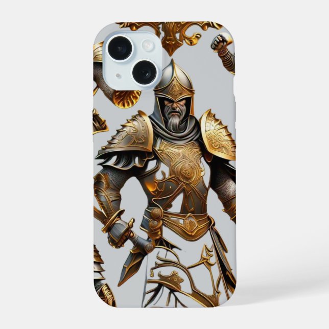 "Mediaeval Might" iPhone 15 Case (Back)