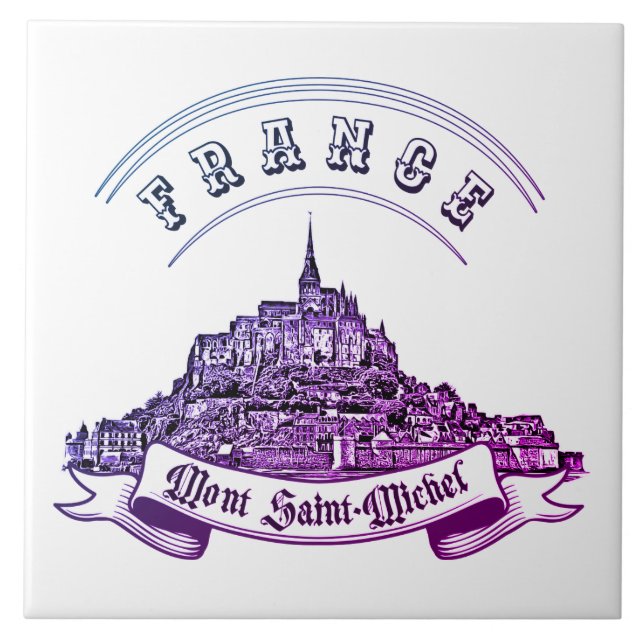 Mediaeval monastery Mont Saint Michel. France. Tile (Front)