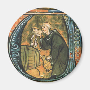 Mediaeval Monk Tasting Wine Magnet