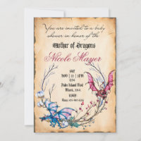 Mediaeval Mother of Dragons Baby Shower Invitation